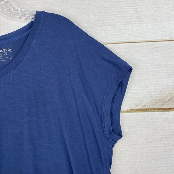 Mondetta Top Womens XL Blue Performance Luxury Tee Shirt Boxy Jersey Knit Active - Picture 2 of 9